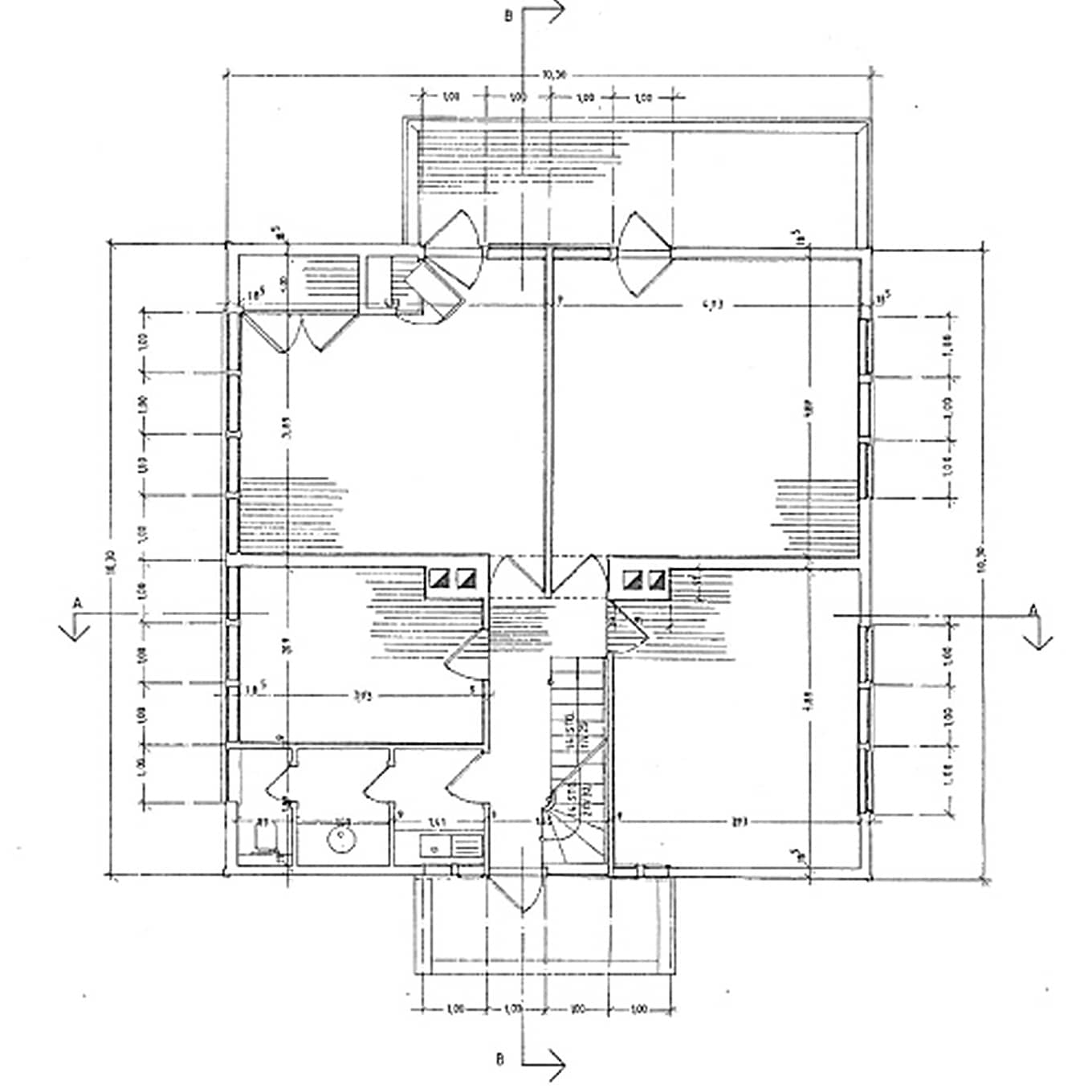 Plan of the “Neufert House” - Upper floor layout